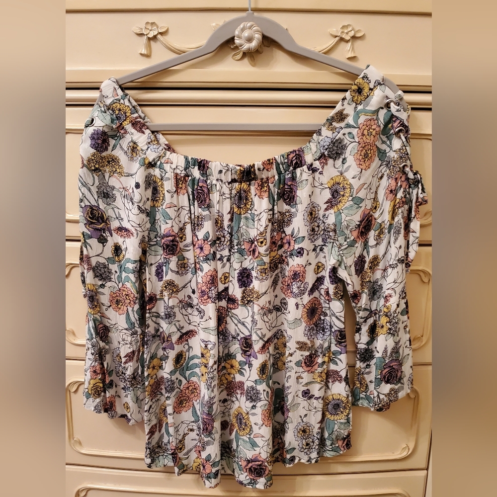 Maurices Floral Off Shoulder Top M